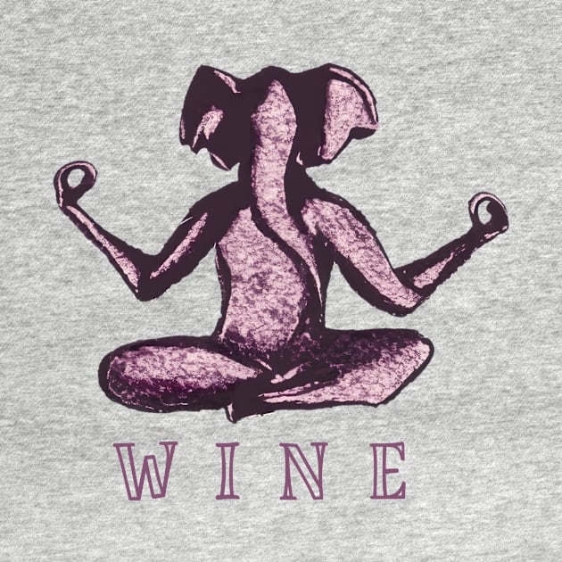 Wine Yoga Elephant by TomiTee